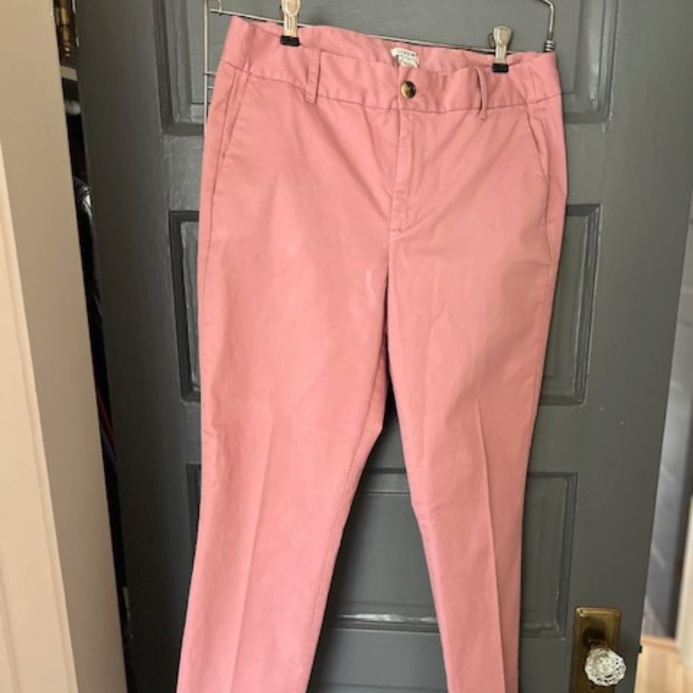 J. Crew Pink Slim Broken-in Boyfriend Chino Khaki Ankle Pants